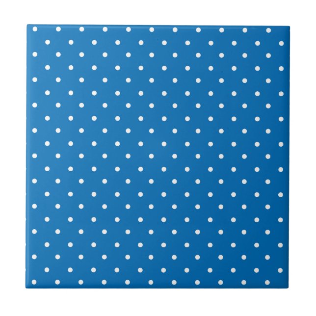 Seamless blue background polka dot pattern  ceramic tile (Front)
