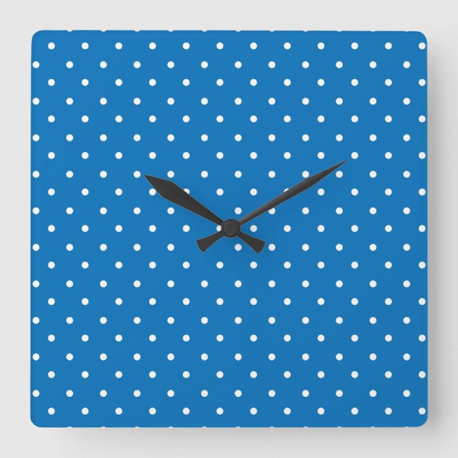 Seamless blue background polka dot pattern  square wall clock (Front)