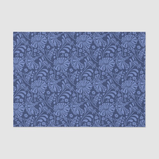 Seamless blue flower pattern decoupage Tissue Pape Paper (Front)