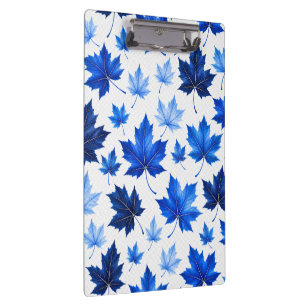 Seamless Blue Maple Leaves Pattern - High Resoluti Clipboard