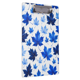 Seamless Blue Maple Leaves Pattern - High Resoluti Clipboard