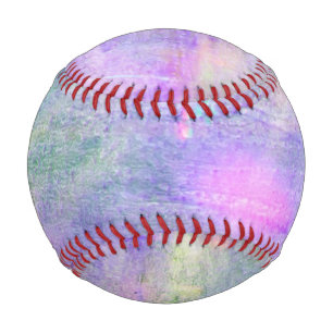 seamless blue, pink background yellow watercolor baseball
