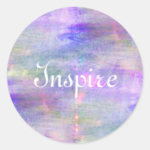 seamless blue, pink background yellow watercolor classic round sticker