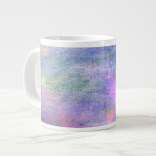 seamless blue, pink background yellow watercolor large coffee mug