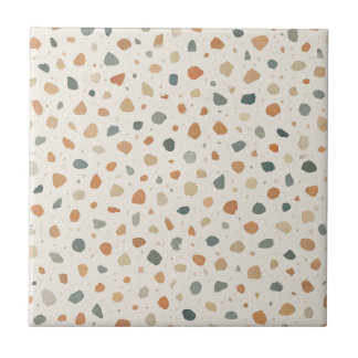 Seamless Blue White Terrazzo Speckle Pattern Ceramic Tile