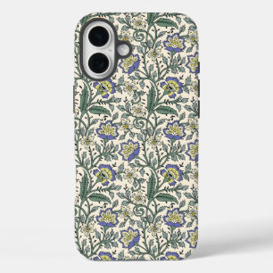 Seamless blue, yellow, and white floral pattern  iPhone 16 plus case
