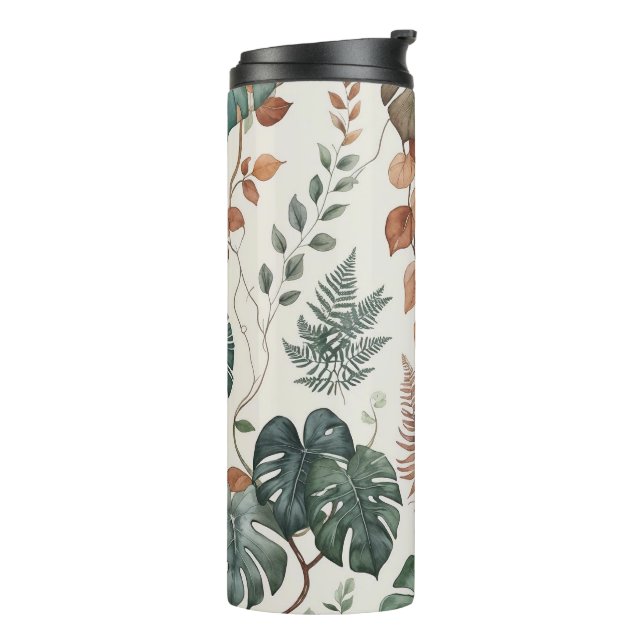 Seamless boho botanical pattern Flowers  Thermal Tumbler (Rotated Left)