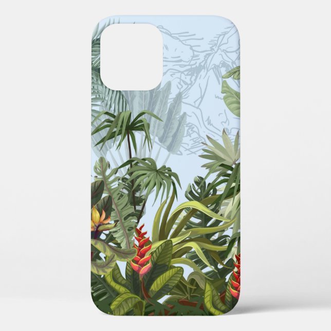 Seamless border with jungle trees and flowers. Vin Case-Mate iPhone Case (Back)