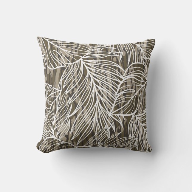 Seamless Botanical Bottom Lands Camo Cushion (Front)