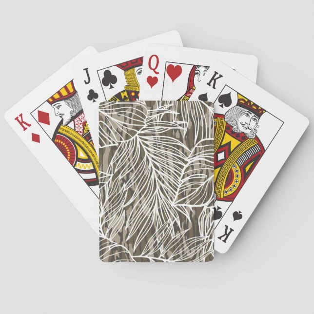 Seamless Botanical Bottom Lands Camo Playing Cards (Back)