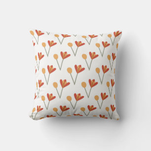 seamless botanical pattern with bright flowers on  cushion