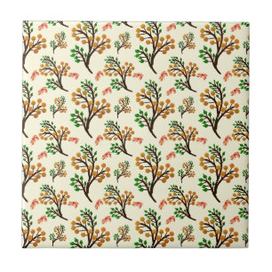Seamless botanical pattern with cute fruit branch ceramic tile