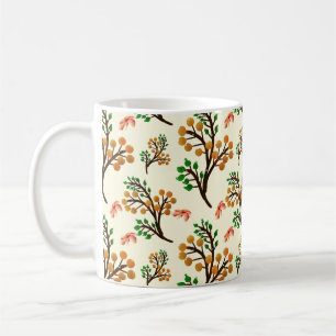 Seamless botanical pattern with cute fruit branch coffee mug