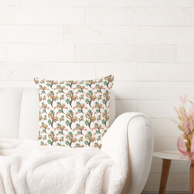 Seamless Botanical Pattern with Flowers | Cute Nat Cushion (Couch)