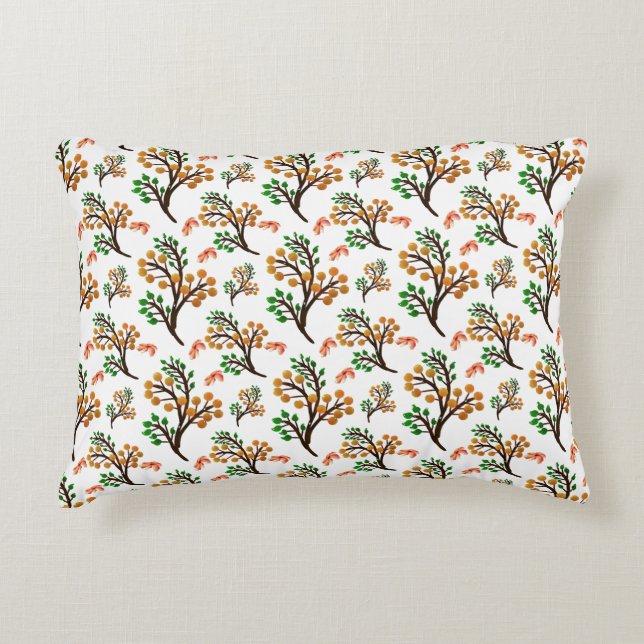 Seamless Botanical Pattern with Flowers | Cute Nat Decorative Cushion (Front)