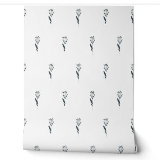 seamless botanical pattern with flowers in a monoc wallpaper