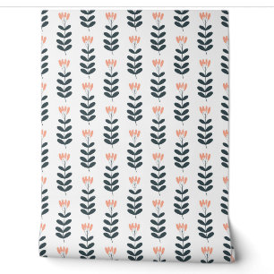 seamless botanical pattern with flowers on white b wallpaper