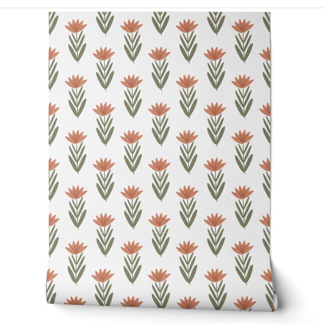 seamless botanical pattern with flowers  wallpaper (Unrolling)