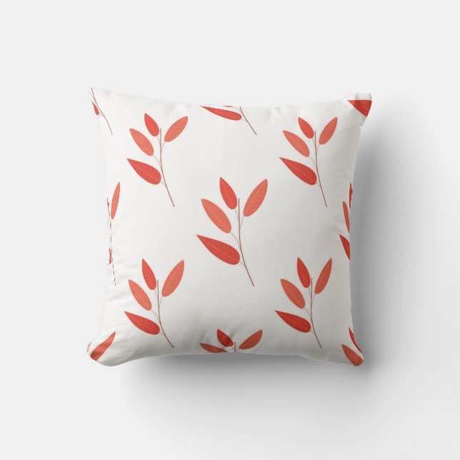 seamless botanical  simple pattern  with bright pl cushion (Front)