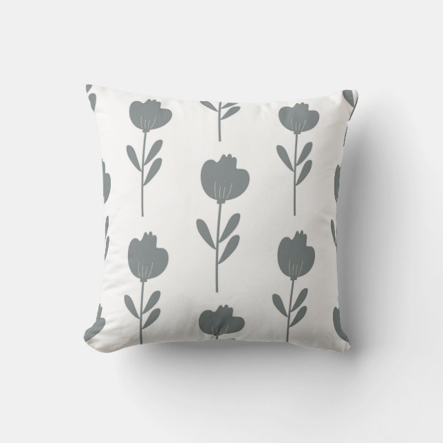 seamless botanical  simple pattern  with flowers i cushion (Front)