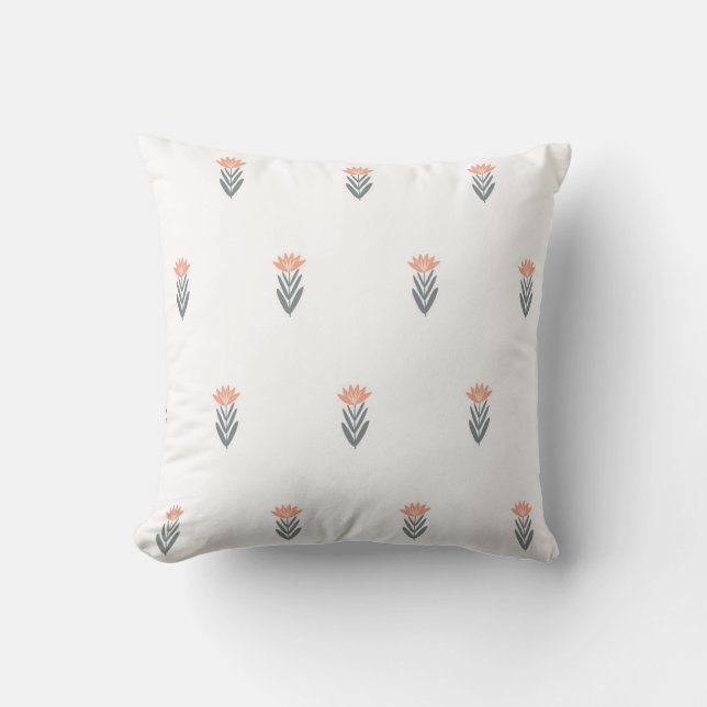 seamless botanical simple pattern with flowers in  cushion (Front)