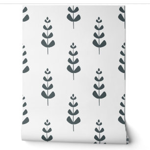 seamless botanical simple pattern with plants in wallpaper
