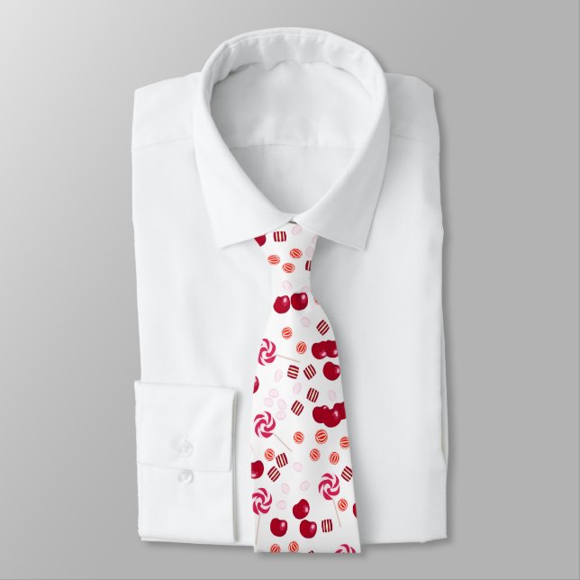 Seamless bright Cherry berry candy lollipops sweet Tie (Tied)