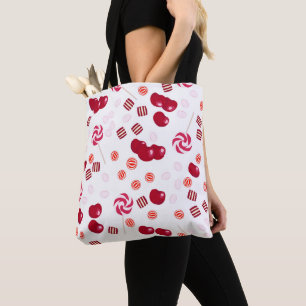 Seamless bright Cherry berry candy lollipops sweet Tote Bag