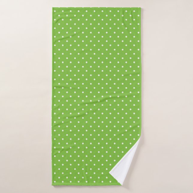 Seamless  bright lime polka dot pattern  bath towel set (Bath Towel)
