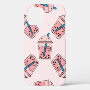 Seamless bright pattern bubble tea fruit summer dr iPhone 12 case