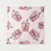 Seamless bright pattern bubble tea fruit summer dr