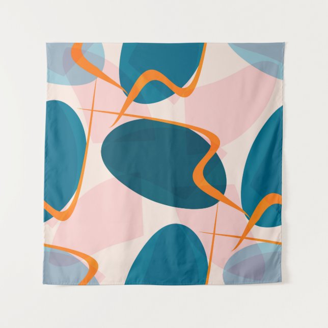 Seamless bright pattern of abstract shapes and twi tapestry (Front)