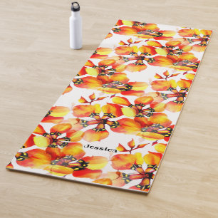 Seamless Bright Pattern of Exotic Jungle Fauna Yoga Mat