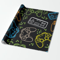 Seamless bright pattern with joysticks. gaming coo