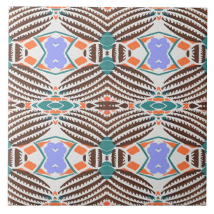 Seamless Brown Orange Repeating Pattern #9 Ceramic Tile