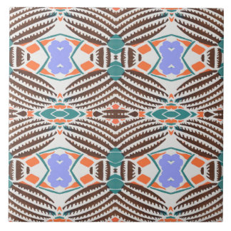 Seamless Brown Orange Repeating Pattern #9 Ceramic Tile