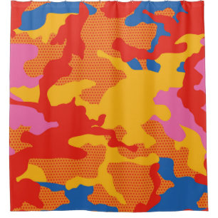 Seamless camouflage background pattern. Seamless c Shower Curtain