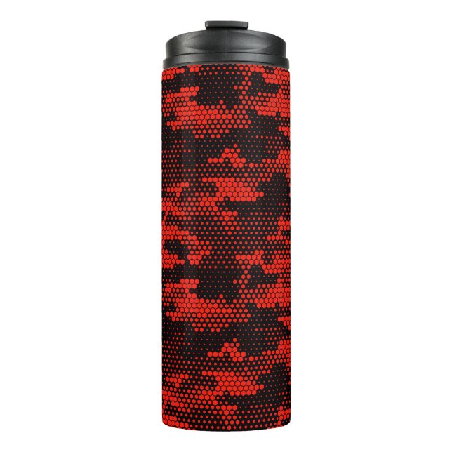 Seamless camouflage pattern. Repeating digital dot Thermal Tumbler (Front)