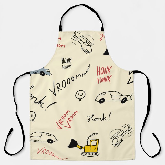 Seamless Car Drawings: Kids Bedsheet Apron (Front)