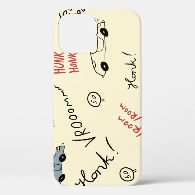 Seamless Car Drawings: Kids Bedsheet Case-Mate iPhone Case (Back)