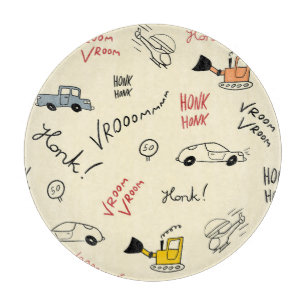Seamless Car Drawings: Kids Bedsheet Cutting Board