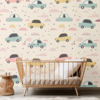 Seamless Cars Pattern for Pastel Nursery Decor