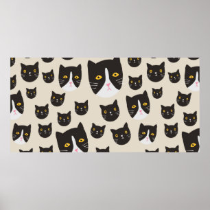 Seamless cat pattern/ poster