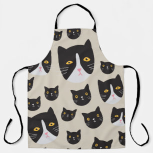 Seamless Cat, Whimsical Pattern Illustration. Apron