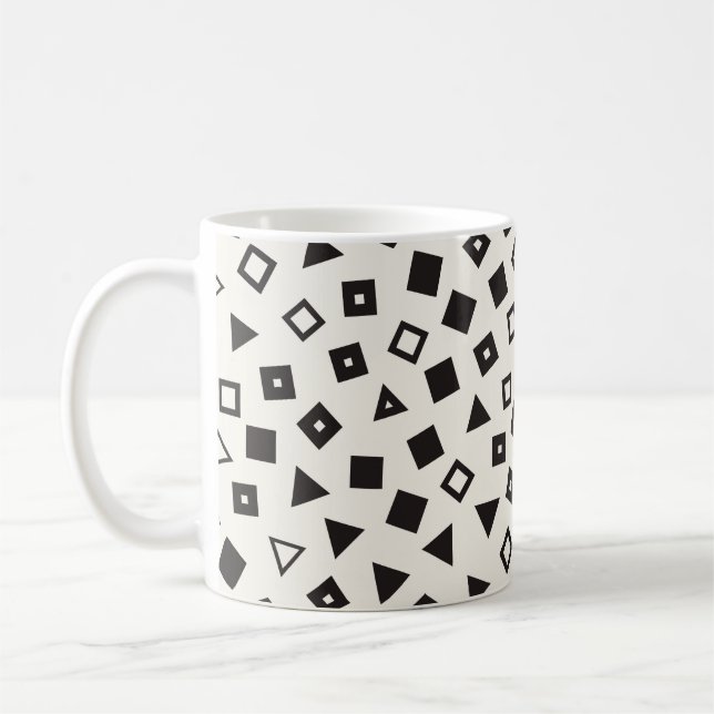 Seamless chaotic patterns. Randomly scattered geom Coffee Mug (Left)