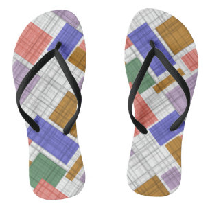 Seamless checkered plaid geometrical squares lined thongs
