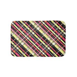 Seamless chequered plaid abstract squares geometri bath mat