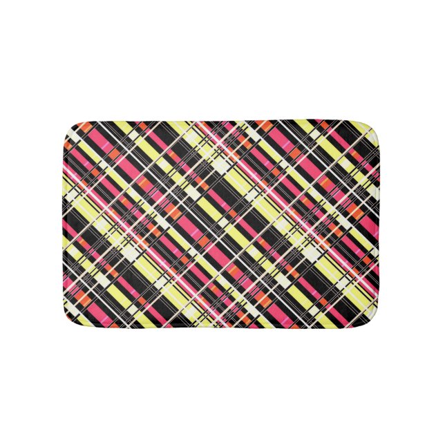 Seamless chequered plaid abstract squares geometri bath mat (Front)