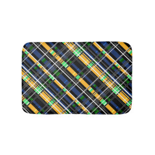 Seamless chequered plaid abstract squares geometri bath mat