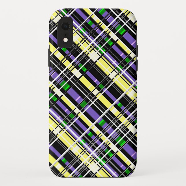 Seamless chequered plaid abstract squares geometri Case-Mate iPhone case (Back)
